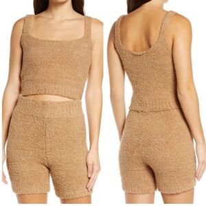 SET SKIMS Cozy Knit Cropped TANK and ShORTS Set - L/XL